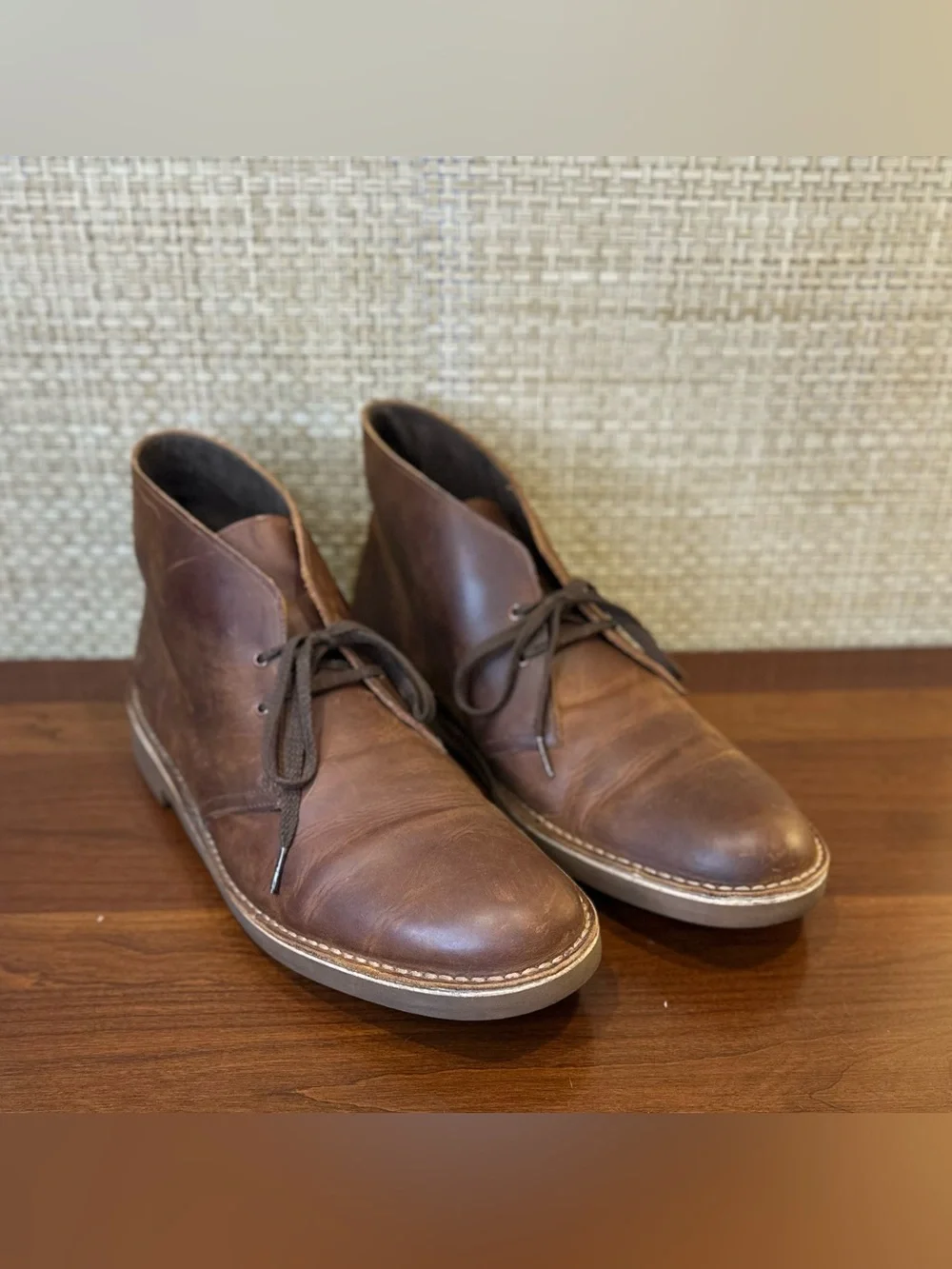 Clarks Bushacre 2 Leather Chukka Dessert Boots Beeswax Brown 13M